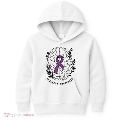 Epilepsy Awareness For Epilepsy Warrior Purple Ribbon Neurodiversity Kids Hoodie