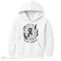 Epilepsy Awareness For Epilepsy Warrior Purple Ribbon Neurodiversity Kids Hoodie thumb 0