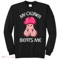 Embarrassing Adult Humor Inappropriate My Owner Beats Me Sweatshirt thumb 0