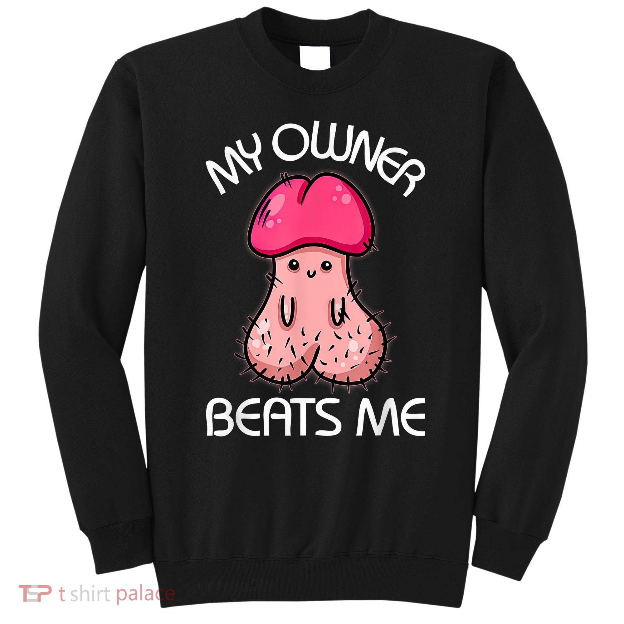Embarrassing Adult Humor Inappropriate My Owner Beats Me Sweatshirt