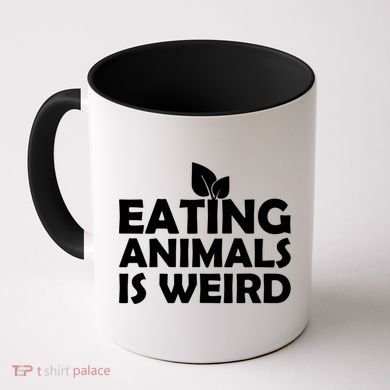 Eating Animals Is Weird Gift Vegan Vegetarian Support Coffee Mug