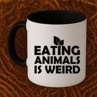 Eating Animals Is Weird Gift Vegan Vegetarian Support Coffee Mug thumb 2