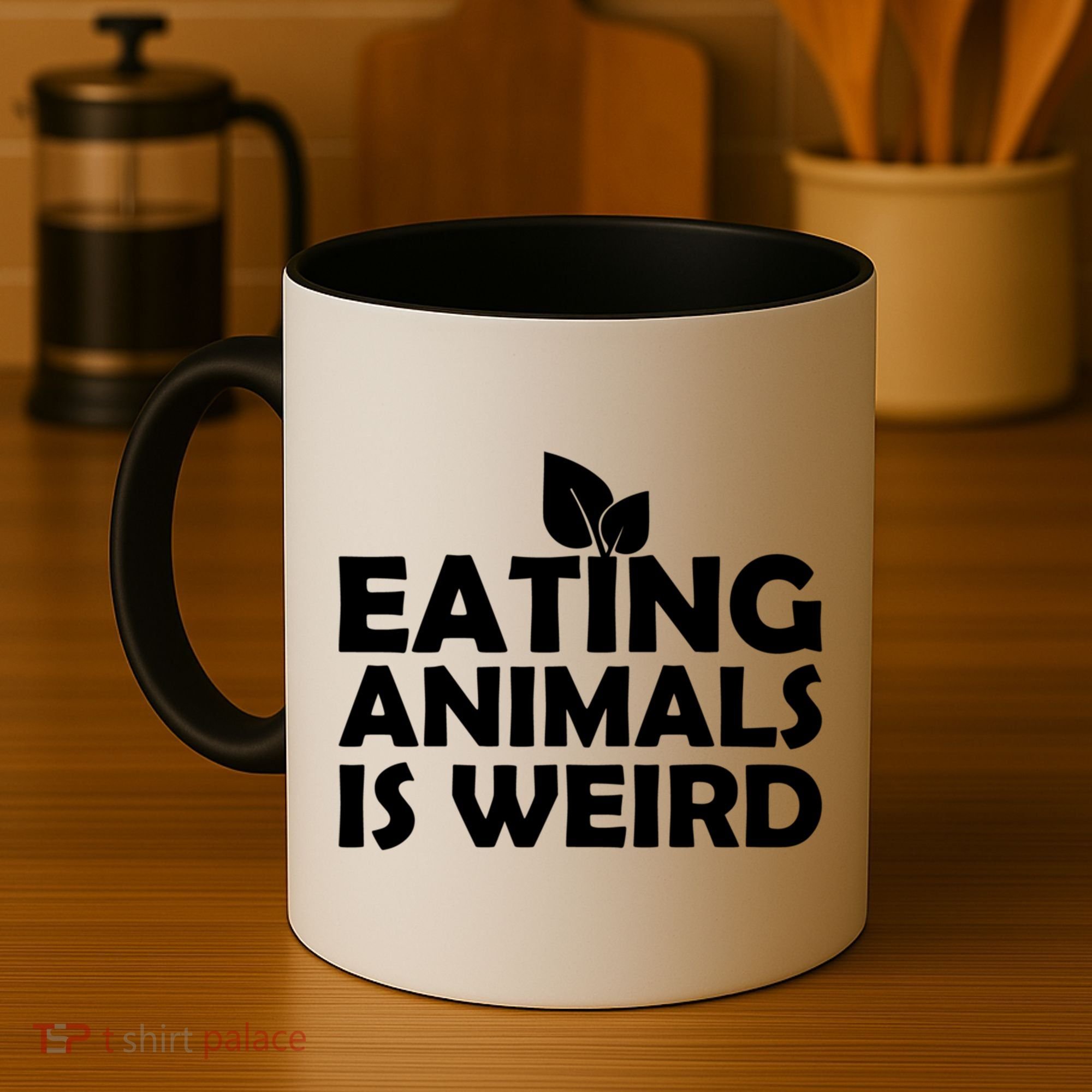 Eating Animals Is Weird Gift Vegan Vegetarian Support Coffee Mug
