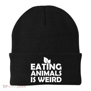 Eating Animals Is Weird Gift Vegan Vegetarian Support Beanie