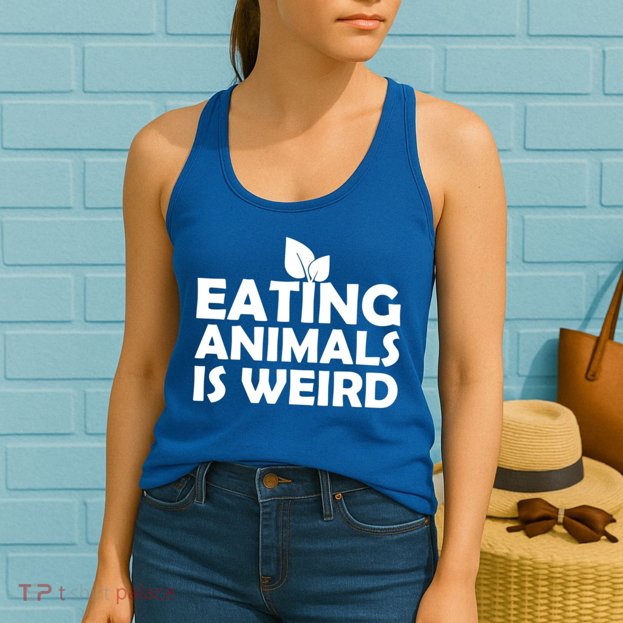 Eating Animals Is Weird Gift Vegan Vegetarian Support Women's Tank Top
