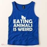 Eating Animals Is Weird Gift Vegan Vegetarian Support Tank Top thumb 2