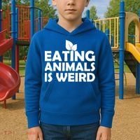 Eating Animals Is Weird Gift Vegan Vegetarian Support Kids Hoodie thumb 2