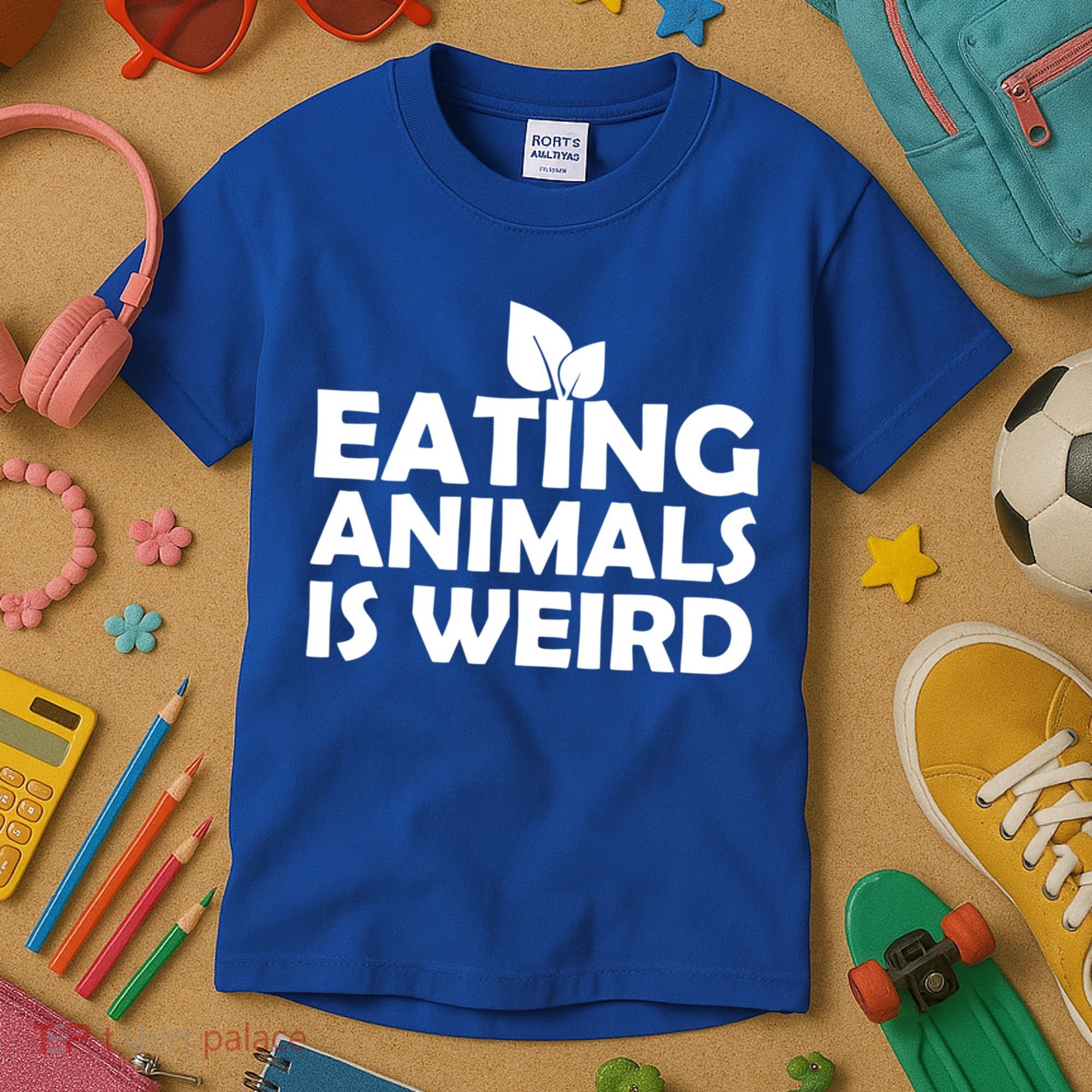 Eating Animals Is Weird Gift Vegan Vegetarian Support Kids T-Shirt