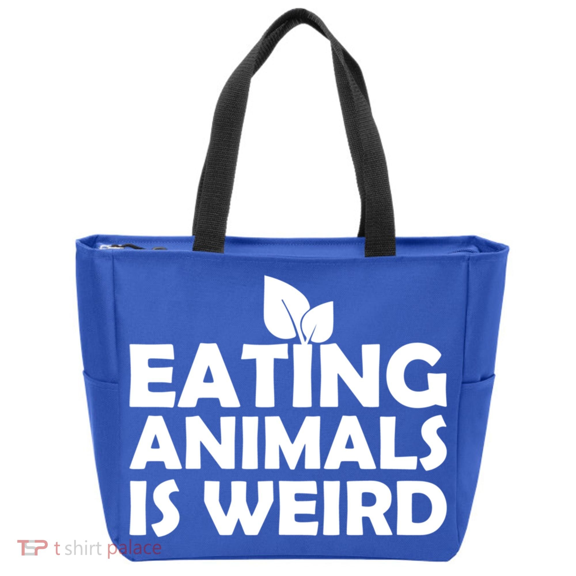 Eating Animals Is Weird Gift Vegan Vegetarian Support Tote Bag