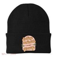 Eating Animals Is Not Groovy Vegan Life Beanie thumb 0