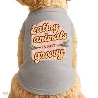 Eating Animals Is Not Groovy Vegan Life Doggie Tank thumb 0