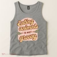Eating Animals Is Not Groovy Vegan Life Tank Top thumb 2