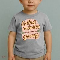 Eating Animals Is Not Groovy Vegan Life Toddler T-Shirt thumb 2