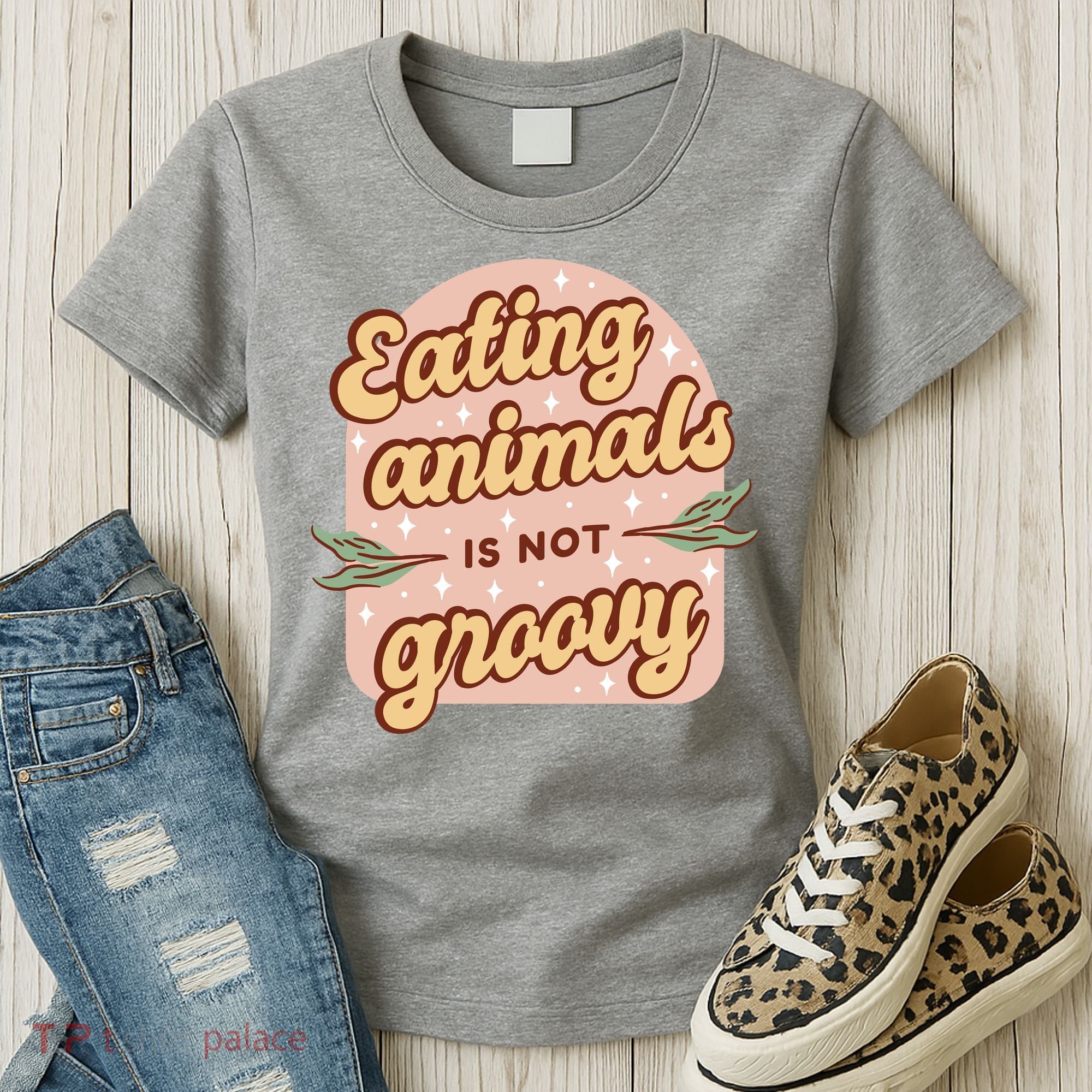Eating Animals Is Not Groovy Vegan Life Women's T-Shirt