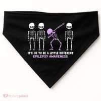 Epilepsy Awareness It's Ok To Be A Little Different Purple USA-Made Doggie Bandana thumb 0