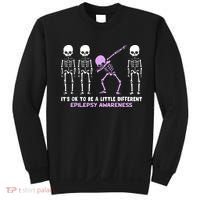 Epilepsy Awareness It's Ok To Be A Little Different Purple Sweatshirt thumb 0