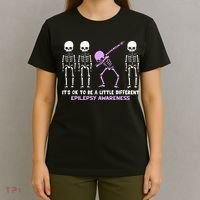 Epilepsy Awareness It's Ok To Be A Little Different Purple T-Shirt thumb 4