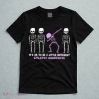 Epilepsy Awareness It's Ok To Be A Little Different Purple T-Shirt thumb 5