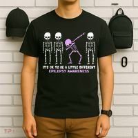 Epilepsy Awareness It's Ok To Be A Little Different Purple T-Shirt thumb 6