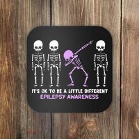 Epilepsy Awareness It's Ok To Be A Little Different Purple Coaster thumb 0