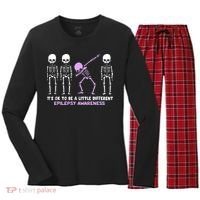 Epilepsy Awareness It's Ok To Be A Little Different Purple Women's Long Sleeve Flannel Pajama Set  thumb 0