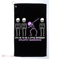 Epilepsy Awareness It's Ok To Be A Little Different Purple Golf Towel thumb 0