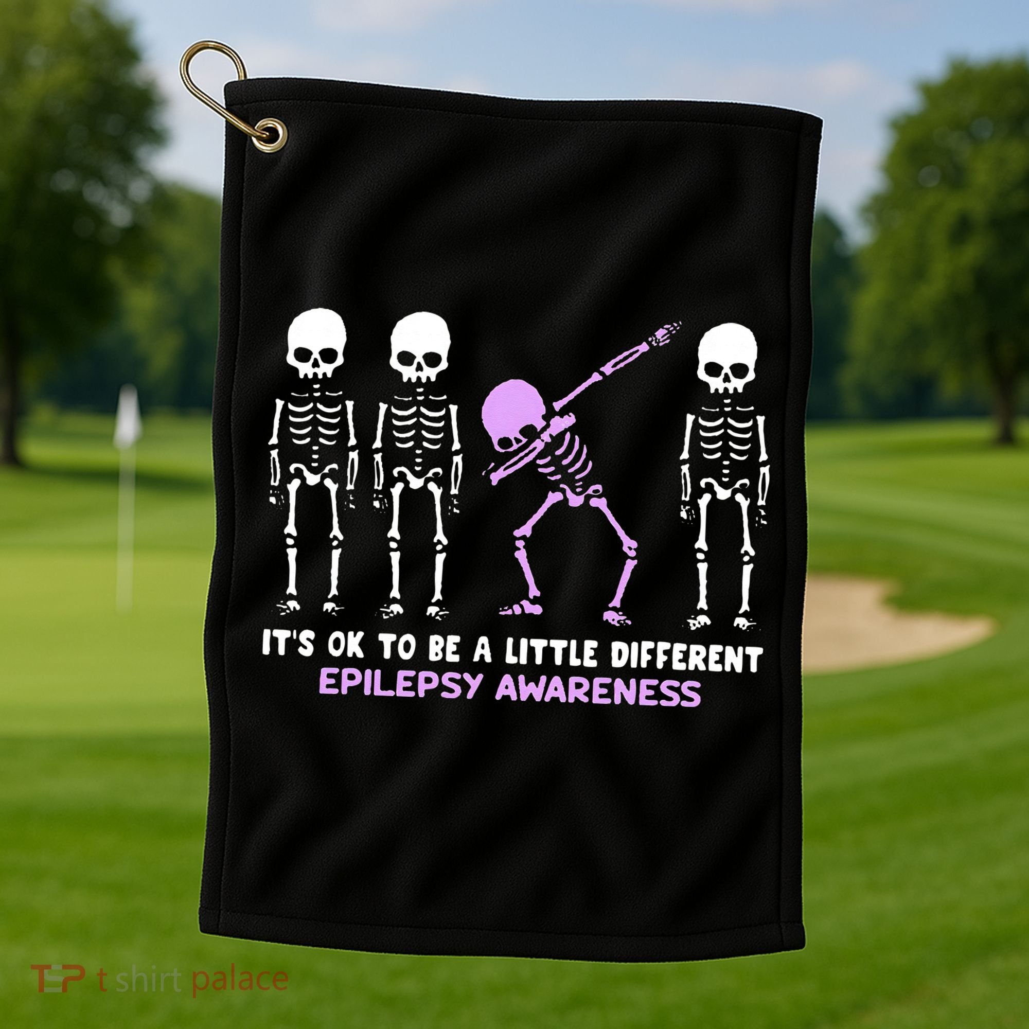 Epilepsy Awareness It's Ok To Be A Little Different Purple Golf Towel