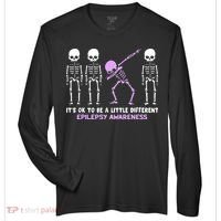Epilepsy Awareness It's Ok To Be A Little Different Purple Zone Performance Long-Sleeve T-Shirt thumb 0
