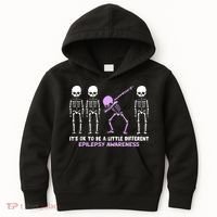 Epilepsy Awareness It's Ok To Be A Little Different Purple Kids Hoodie thumb 0