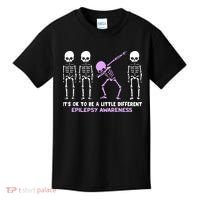 Epilepsy Awareness It's Ok To Be A Little Different Purple Kids T-Shirt thumb 0