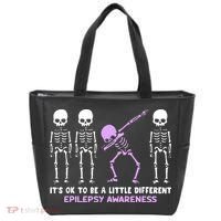 Epilepsy Awareness It's Ok To Be A Little Different Purple Tote Bag thumb 0