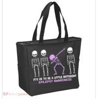 Epilepsy Awareness It's Ok To Be A Little Different Purple Tote Bag thumb 2
