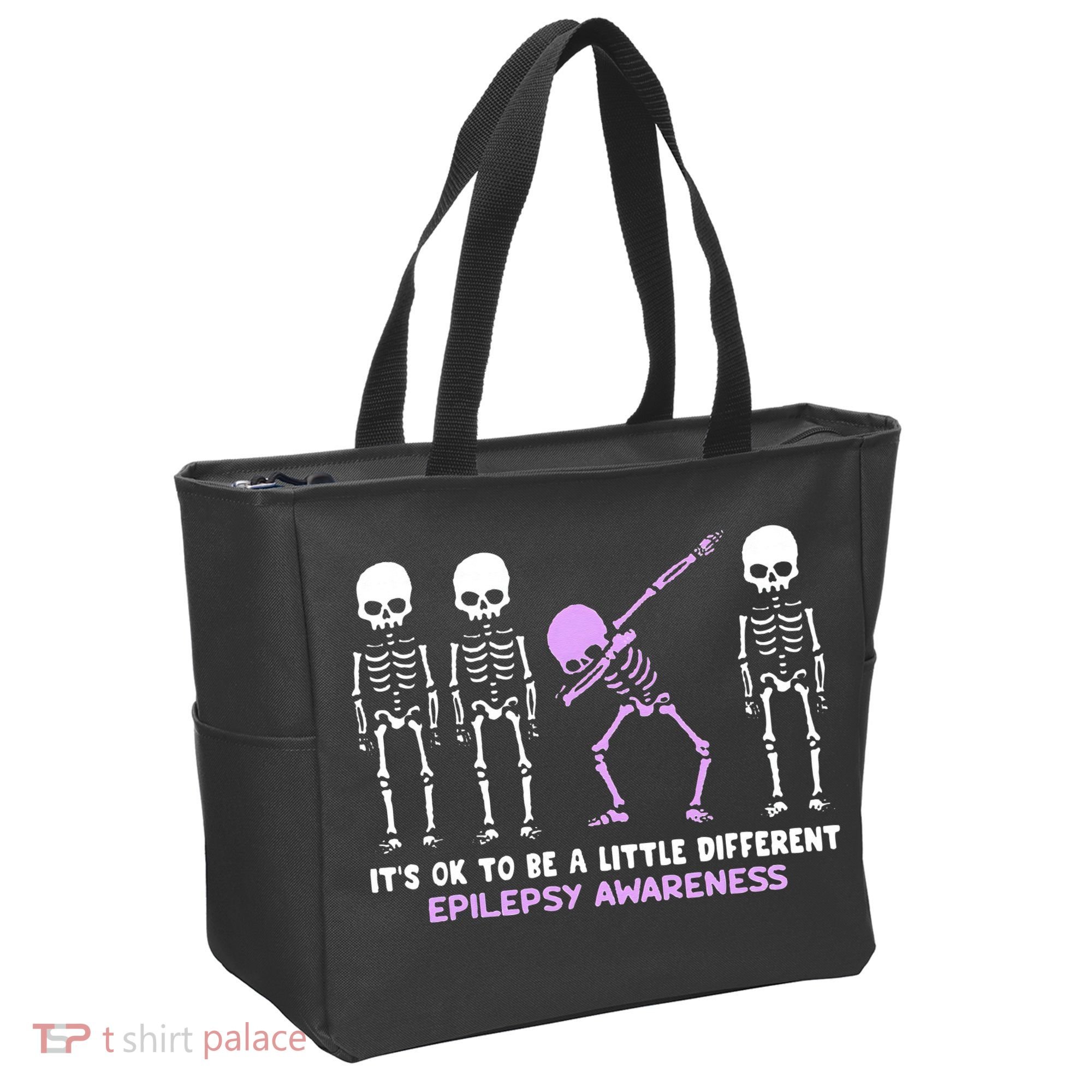 Epilepsy Awareness It's Ok To Be A Little Different Purple Tote Bag