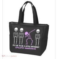 Epilepsy Awareness It's Ok To Be A Little Different Purple Tote Bag thumb 3