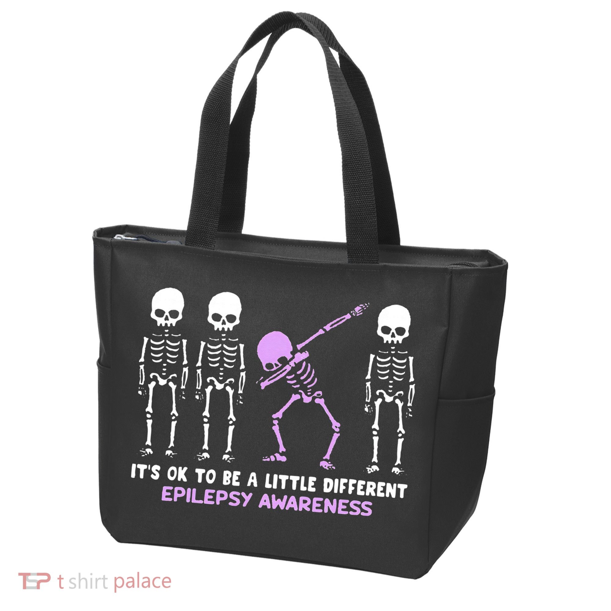 Epilepsy Awareness It's Ok To Be A Little Different Purple Tote Bag