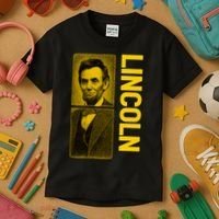 Epic Abraham Lincoln Grunge Portrait Kids T-Shirt thumb 3