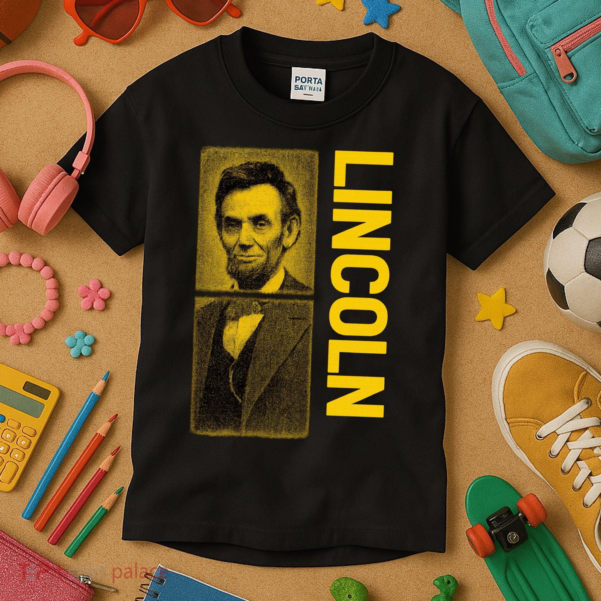 Epic Abraham Lincoln Grunge Portrait Kids T-Shirt