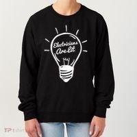 Electricians Are Lit Lightbulb Funny Electrician Gift Women's Sweatshirt thumb 0