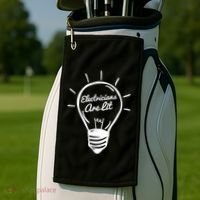 Electricians Are Lit Lightbulb Funny Electrician Gift Golf Towel thumb 2