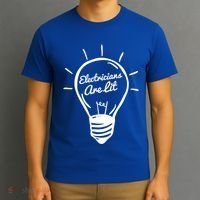 Electricians Are Lit Lightbulb Funny Electrician Gift T-Shirt thumb 3