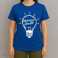 Electricians Are Lit Lightbulb Funny Electrician Gift T-Shirt thumb 4
