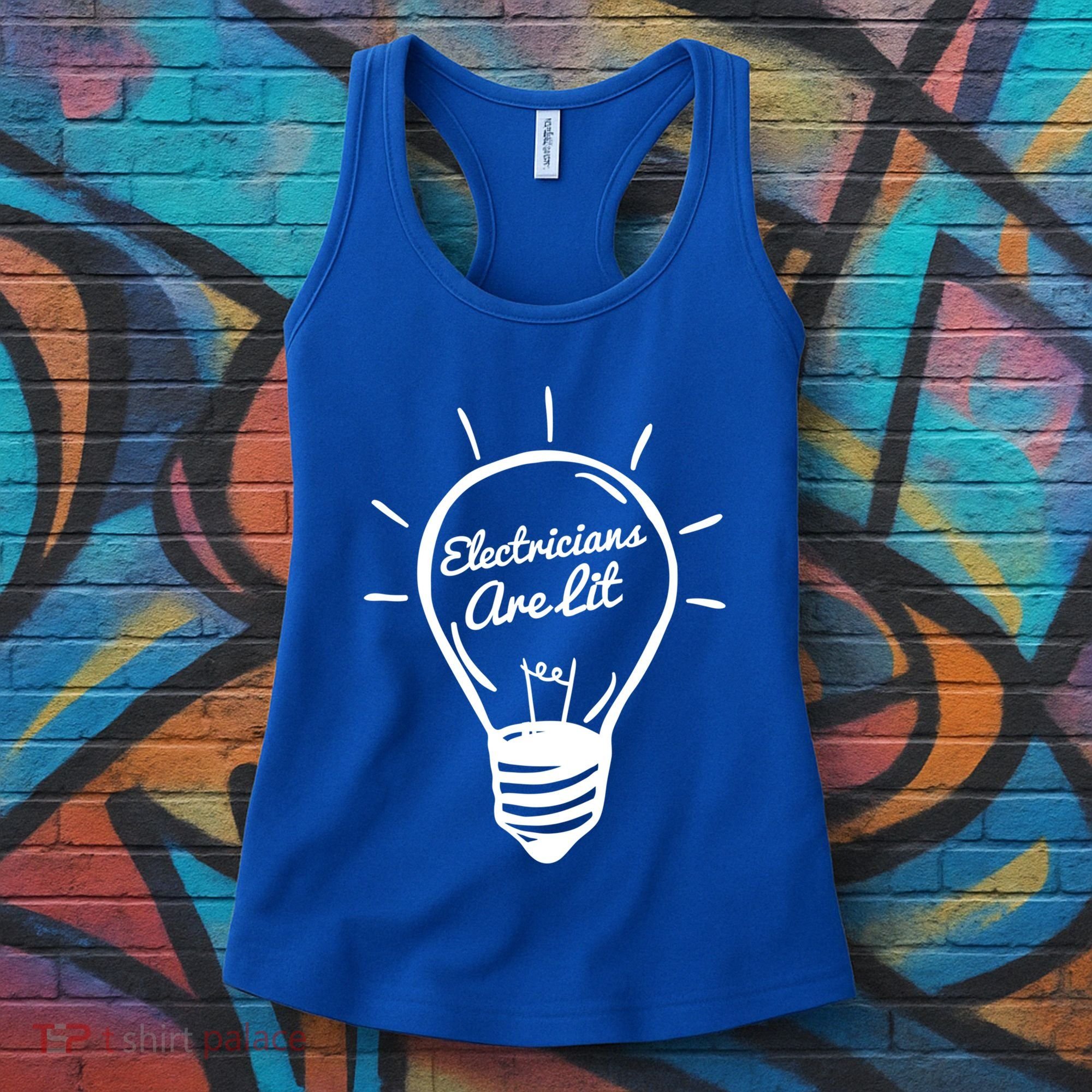 Electricians Are Lit Lightbulb Funny Electrician Gift Women's Tank Top