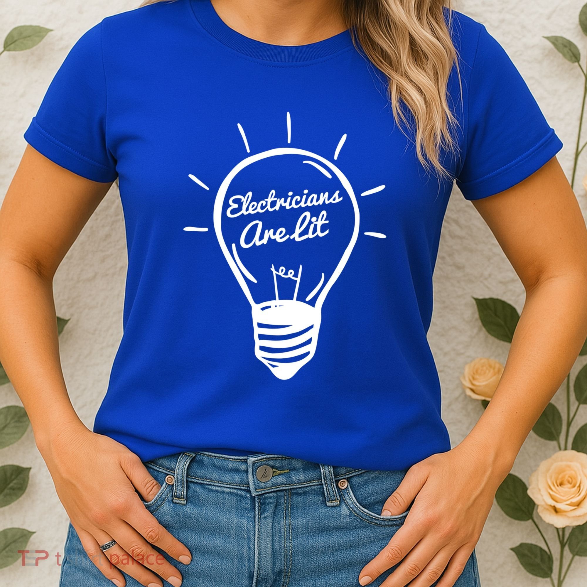 Electricians Are Lit Lightbulb Funny Electrician Gift Women's T-Shirt
