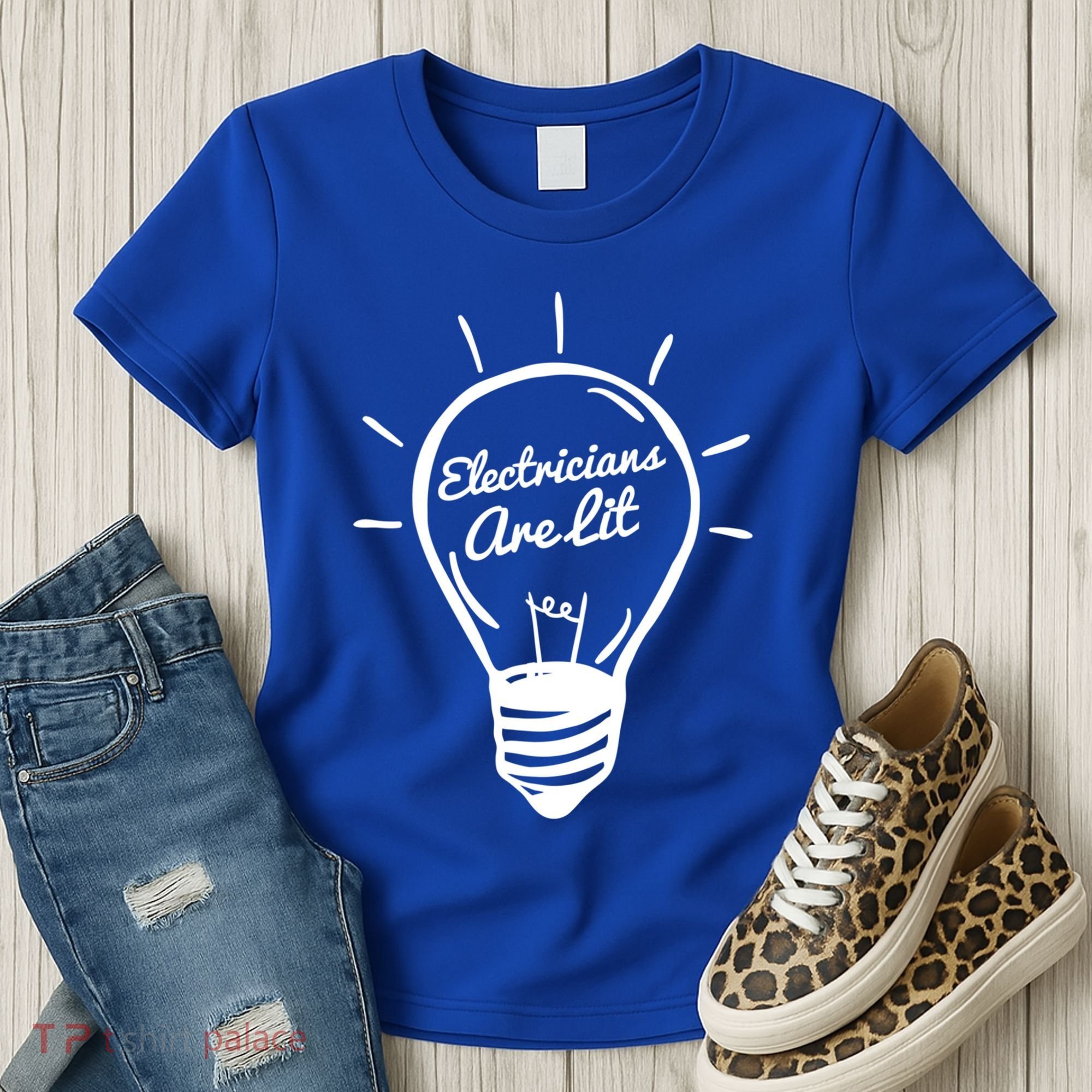 Electricians Are Lit Lightbulb Funny Electrician Gift Women's T-Shirt