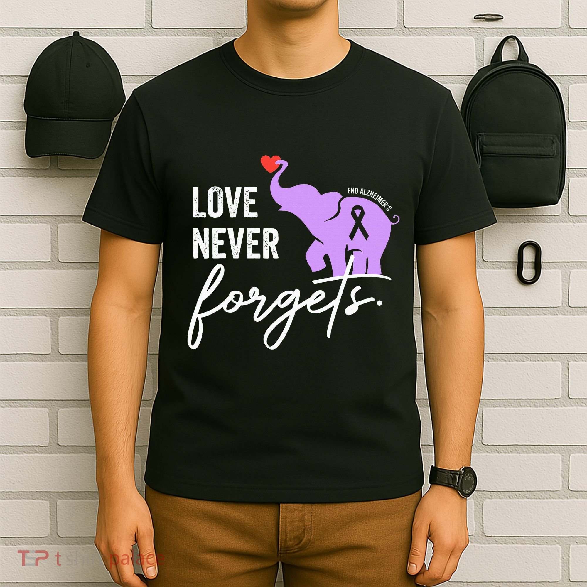 End Alzheimers Love Never Forgets Alzheimers Awareness T-Shirt