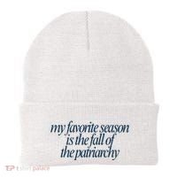 Emily Amick My Favorite Season Is The Fall Of The Patriarchy Beanie thumb 0