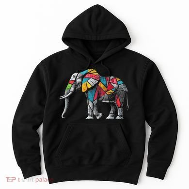 Elephant Animal Motif Artwork Elephant Hoodie
