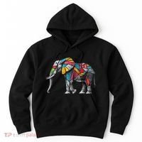 Elephant Animal Motif Artwork Elephant Hoodie thumb 0