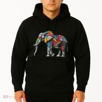 Elephant Animal Motif Artwork Elephant Hoodie thumb 2