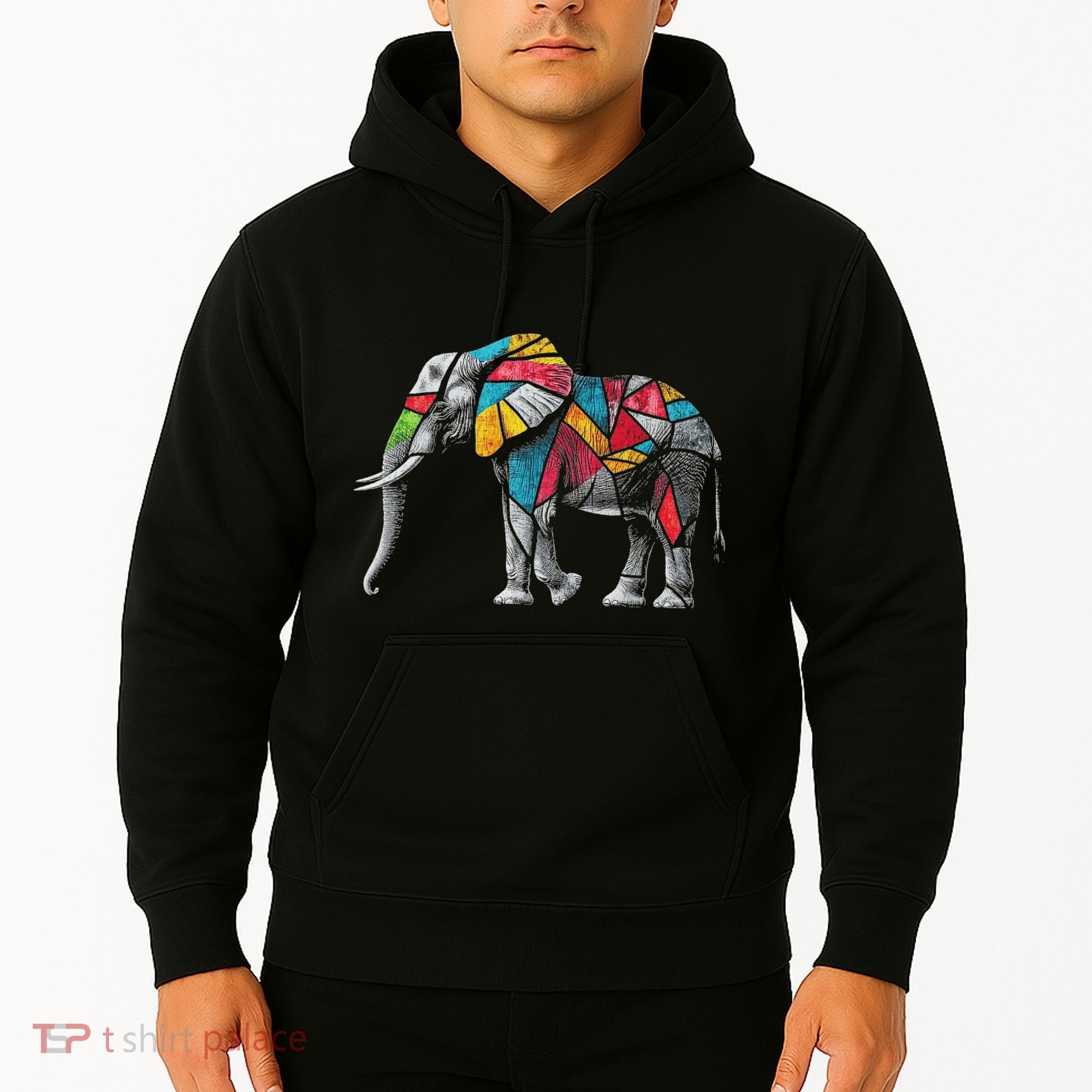 Elephant Animal Motif Artwork Elephant Hoodie